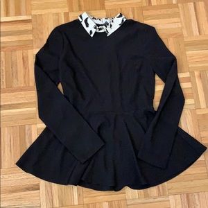 PJK peplum top with collar